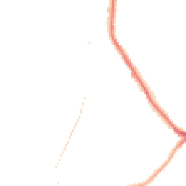 Night-time road noise heatmap for DY3 2DF