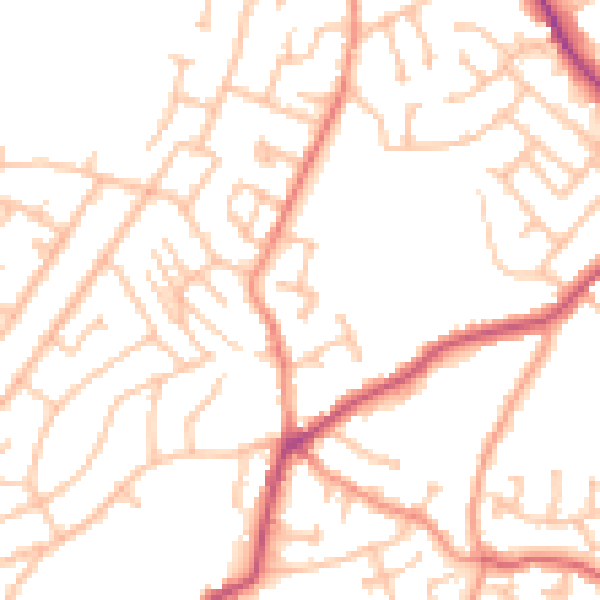 Daytime road noise heatmap for DY3 2ED