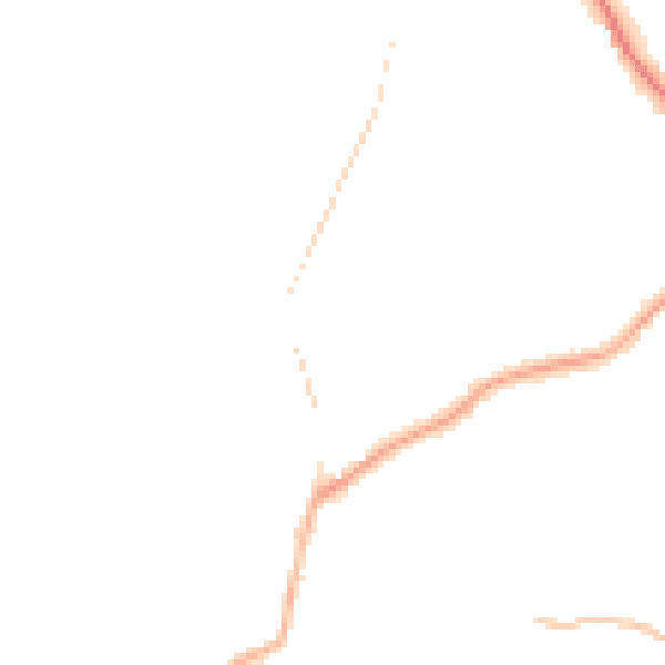Night-time road noise heatmap for DY3 2ED