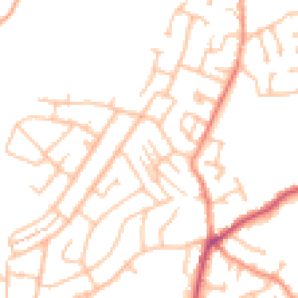 Daytime road noise heatmap for DY3 2EN