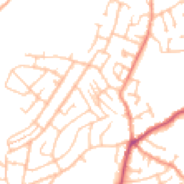 Daytime road noise heatmap for DY3 2EP