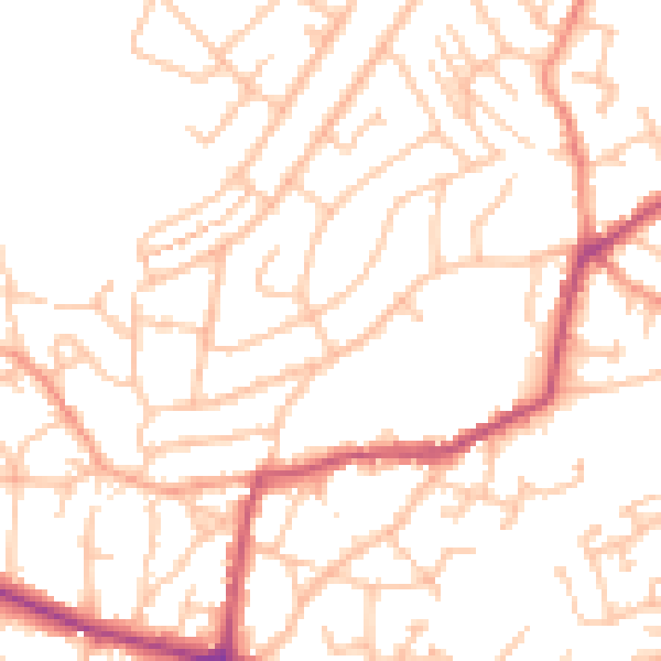 Daytime road noise heatmap for DY3 2HD