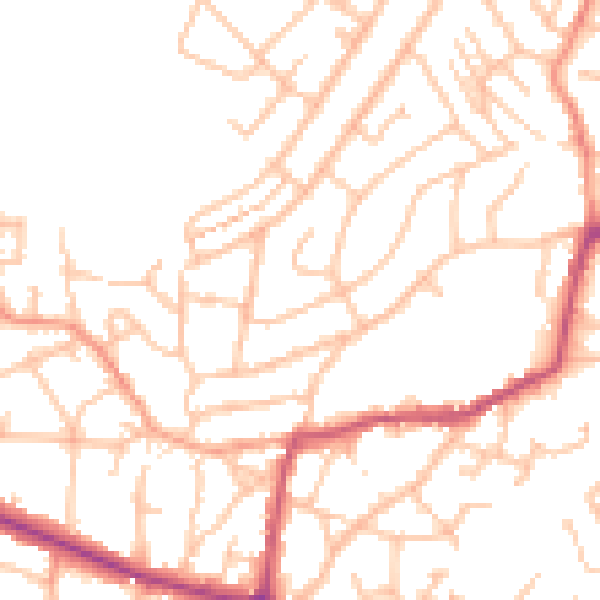 Daytime road noise heatmap for DY3 2HE