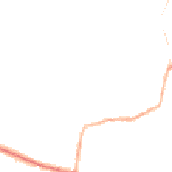 Night-time road noise heatmap for DY3 2HE