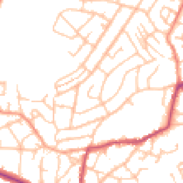 Daytime road noise heatmap for DY3 2HJ