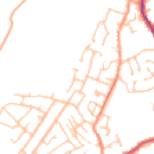 Daytime road noise heatmap for DY3 2JD