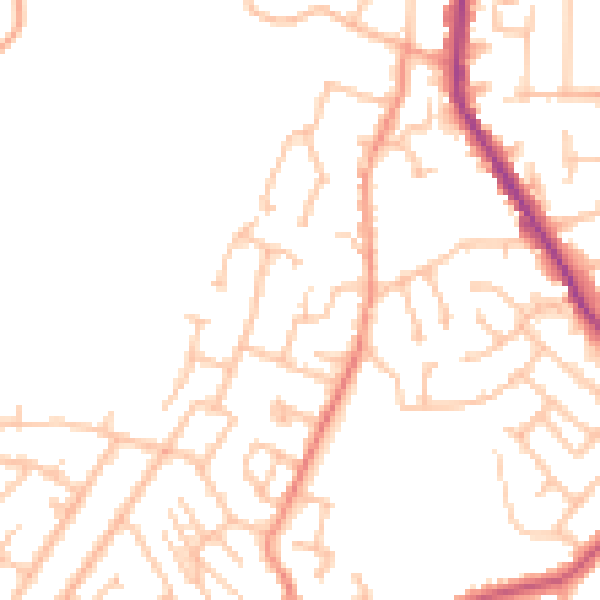 Daytime road noise heatmap for DY3 2JF