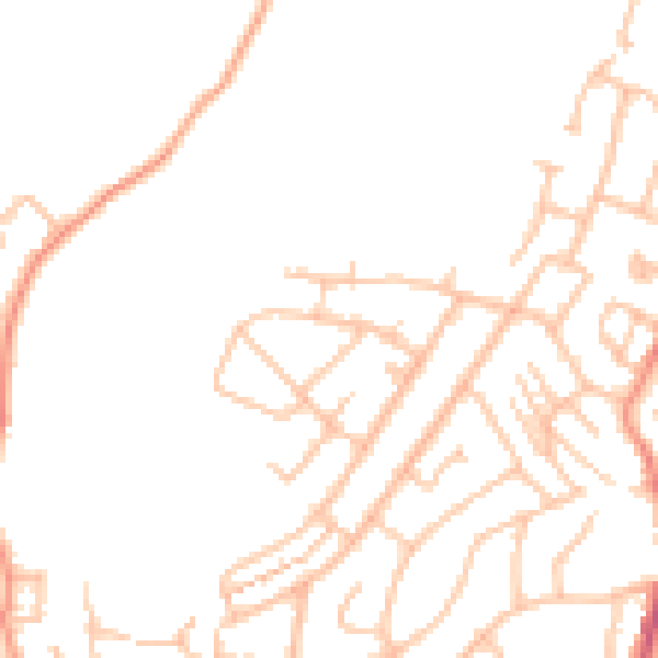 Daytime road noise heatmap for DY3 2JP