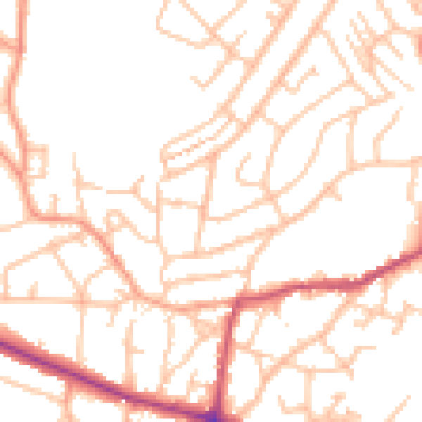 Daytime road noise heatmap for DY3 2LX