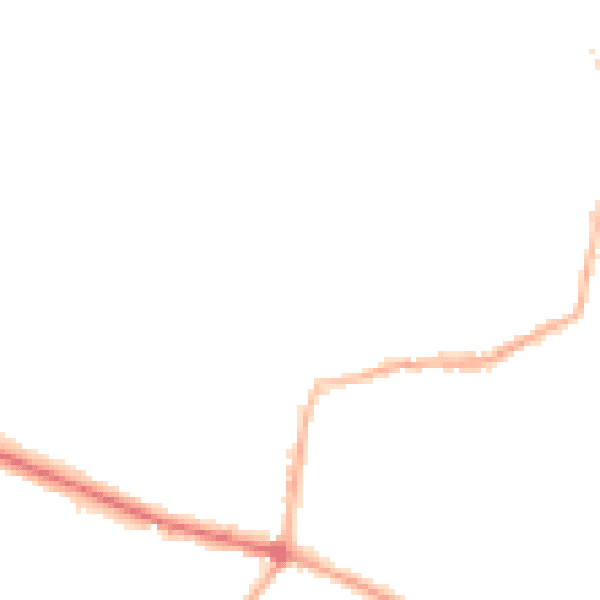Night-time road noise heatmap for DY3 2NA