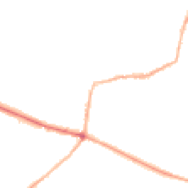 Night-time road noise heatmap for DY3 2NG