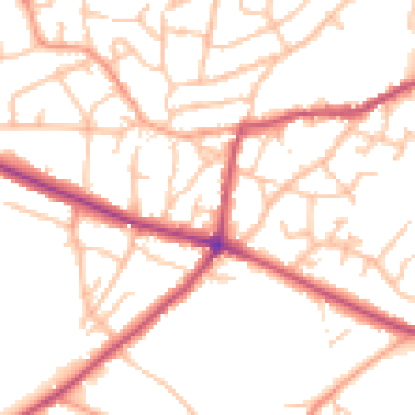 Daytime road noise heatmap for DY3 2NJ