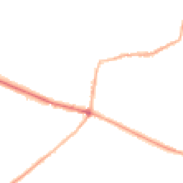 Night-time road noise heatmap for DY3 2NQ