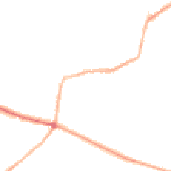 Night-time road noise heatmap for DY3 2NT