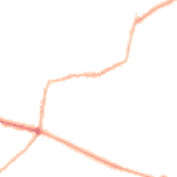 Night-time road noise heatmap for DY3 2NU