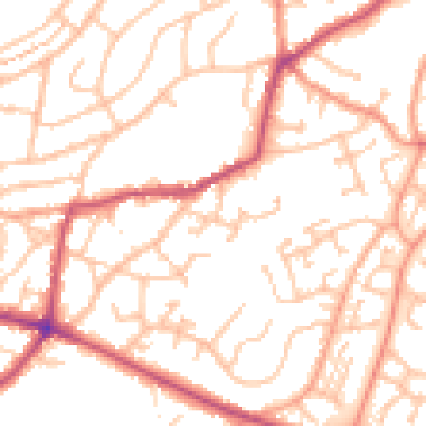 Daytime road noise heatmap for DY3 2NX