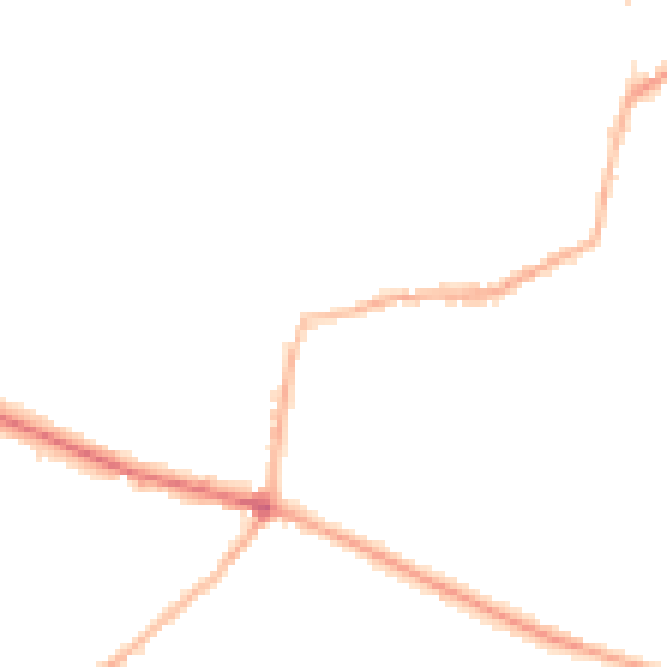 Night-time road noise heatmap for DY3 2PQ