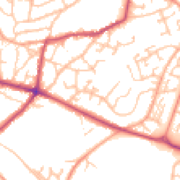 Daytime road noise heatmap for DY3 2QE