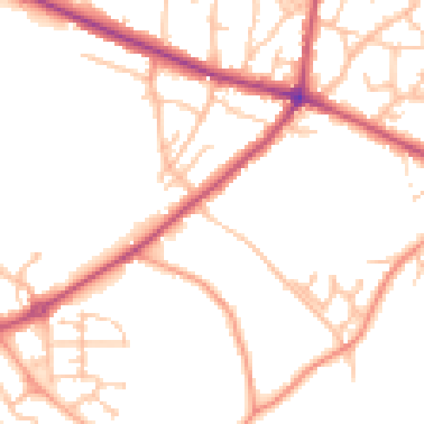 Daytime road noise heatmap for DY3 2RL