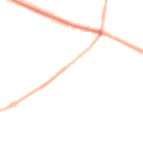 Night-time road noise heatmap for DY3 2RL