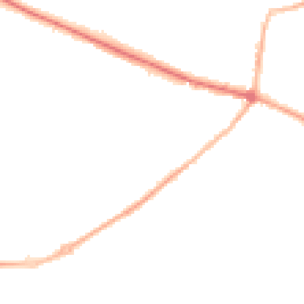 Night-time road noise heatmap for DY3 2SE