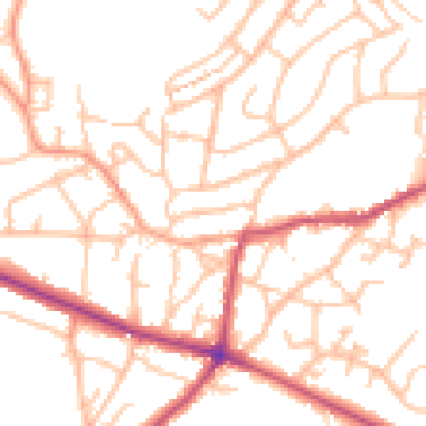 Daytime road noise heatmap for DY3 2UE