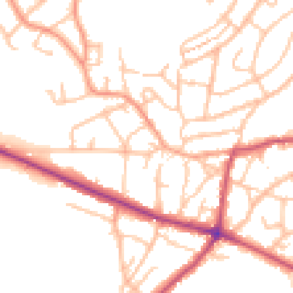Daytime road noise heatmap for DY3 2XA