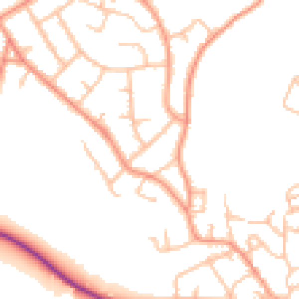 Daytime road noise heatmap for DY3 3BG