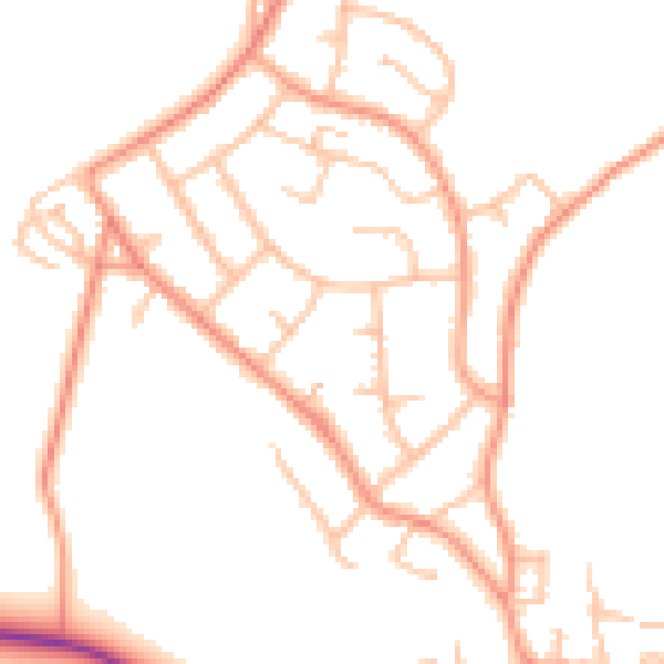 Daytime road noise heatmap for DY3 3BW