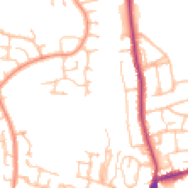 Daytime road noise heatmap for DY3 3ET