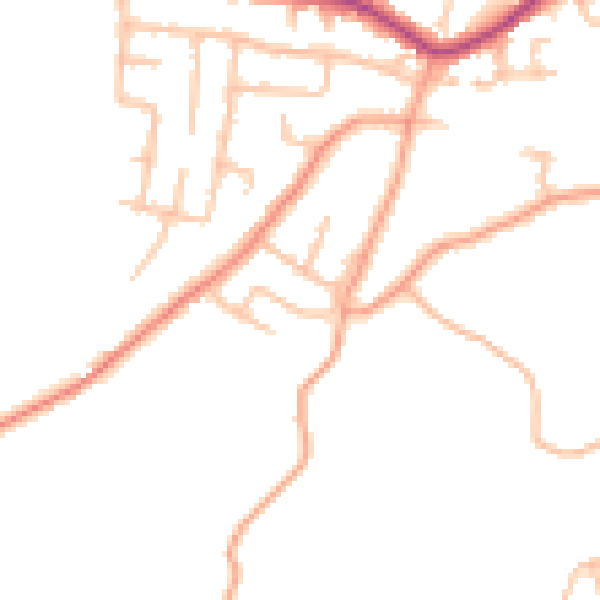 Daytime road noise heatmap for DY3 3LF