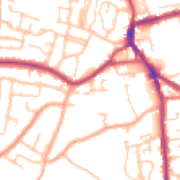 Daytime road noise heatmap for DY3 3LN