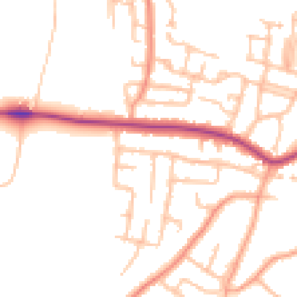 Daytime road noise heatmap for DY3 3NR