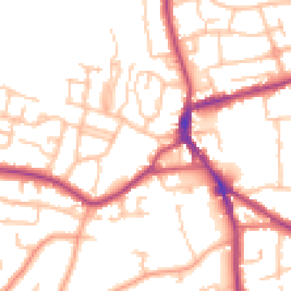 Daytime road noise heatmap for DY3 3SH