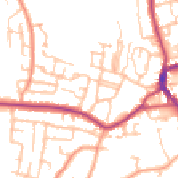 Daytime road noise heatmap for DY3 3TE