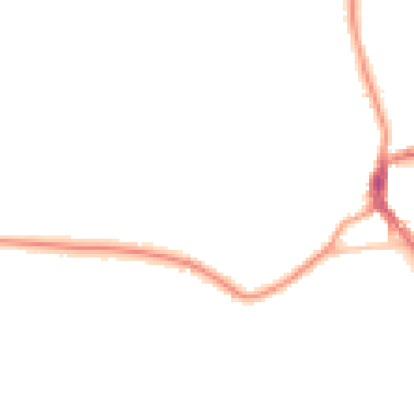 Night-time road noise heatmap for DY3 3TE