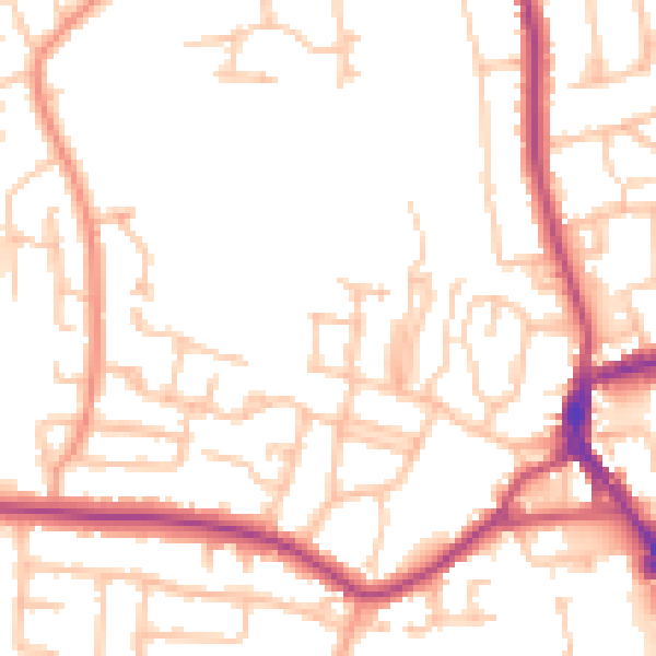 Daytime road noise heatmap for DY3 3TP