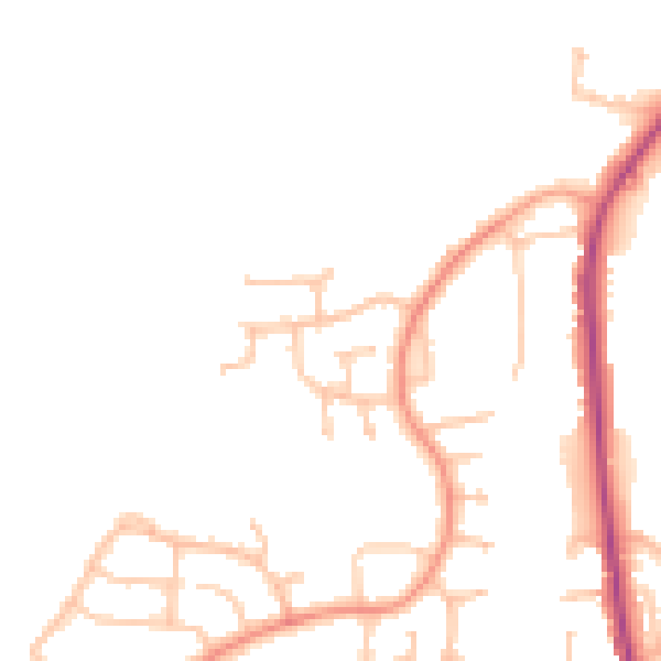 Daytime road noise heatmap for DY3 3TY