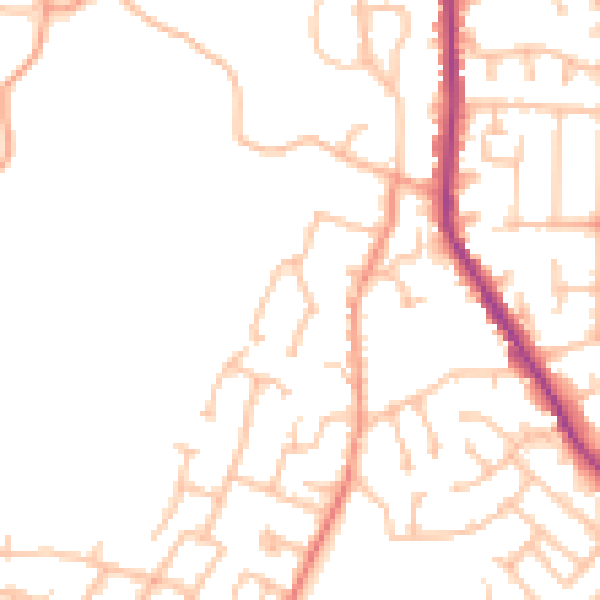 Daytime road noise heatmap for DY3 3XT