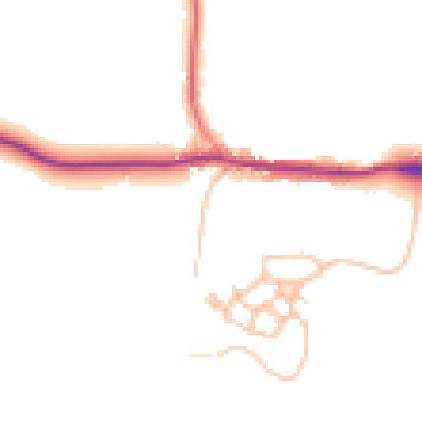 Daytime road noise heatmap for DY3 4AD