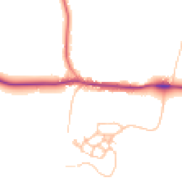 Daytime road noise heatmap for DY3 4AJ