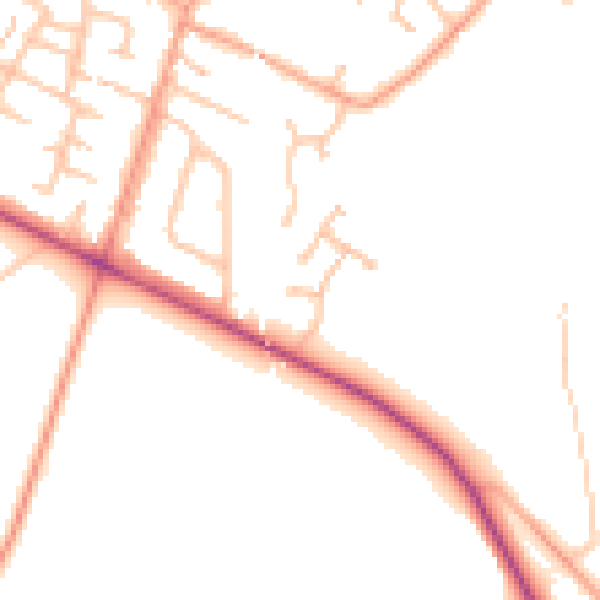 Daytime road noise heatmap for DY3 4AT