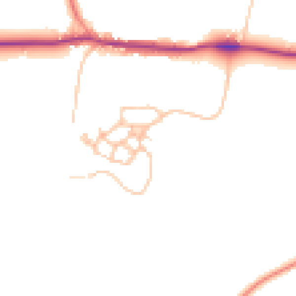 Daytime road noise heatmap for DY3 4BA