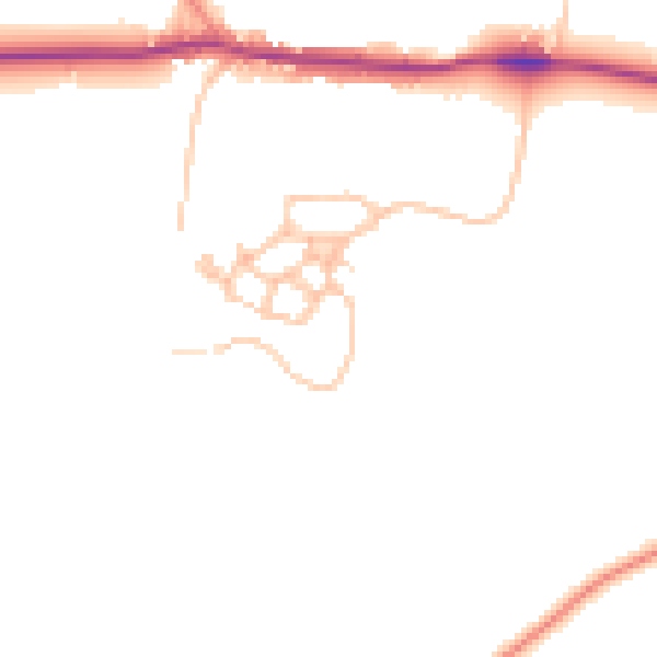 Daytime road noise heatmap for DY3 4BF