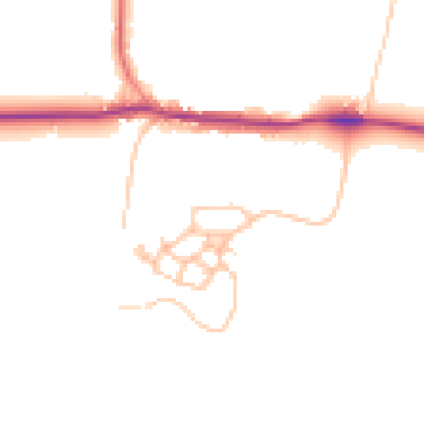 Daytime road noise heatmap for DY3 4BG