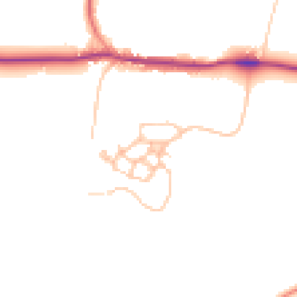 Daytime road noise heatmap for DY3 4BH