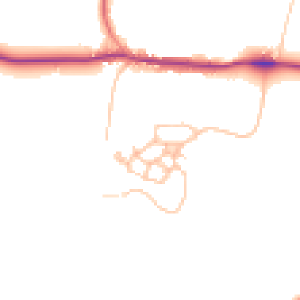 Daytime road noise heatmap for DY3 4BJ
