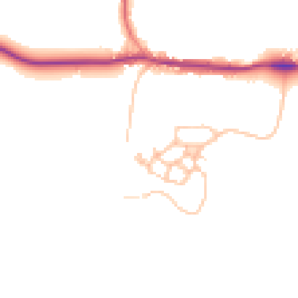 Daytime road noise heatmap for DY3 4BL