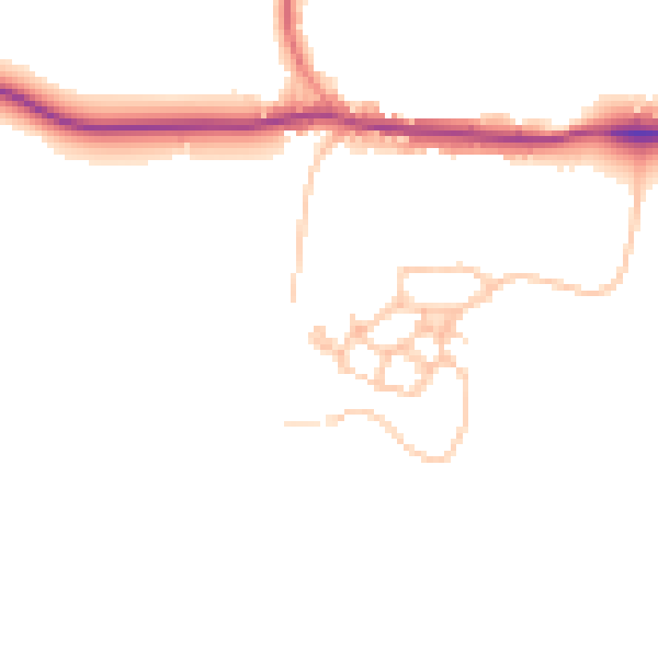 Daytime road noise heatmap for DY3 4BN