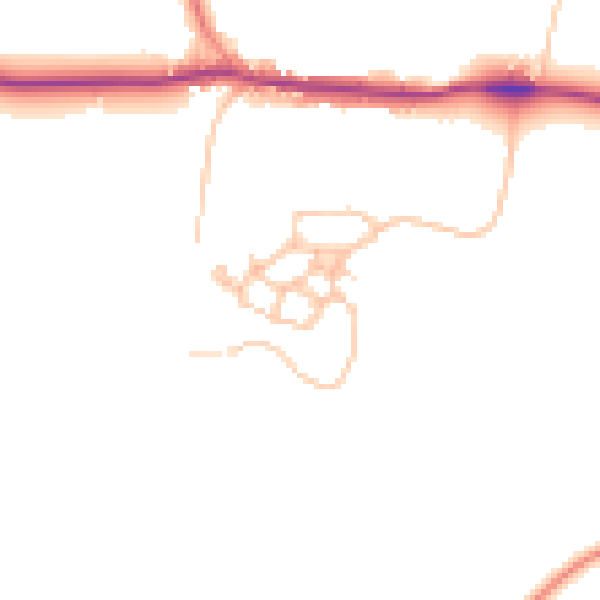 Daytime road noise heatmap for DY3 4BS